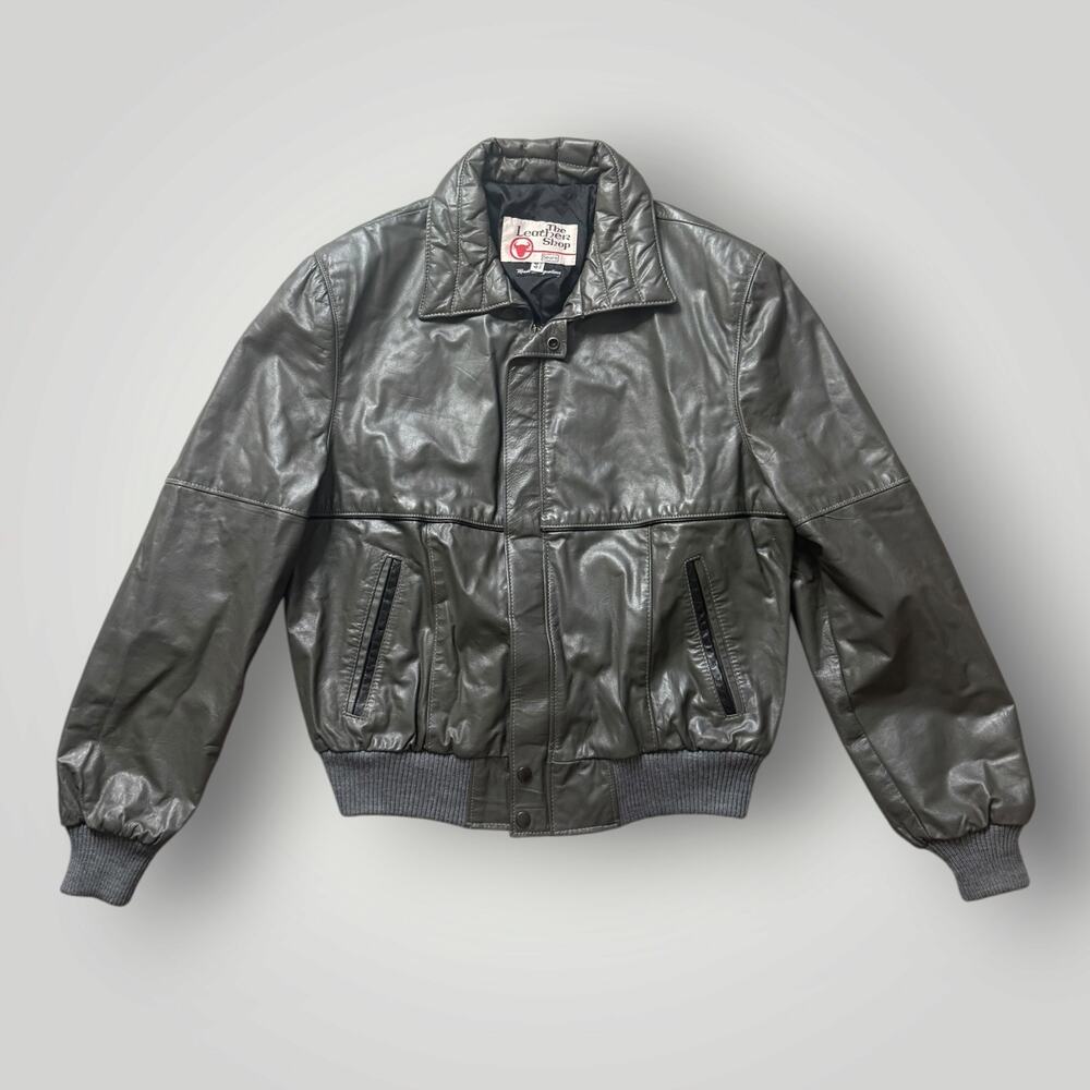 Vintage Sears The Leather Shop Genuine Leather Bomber Jacket Men 44R Argentina